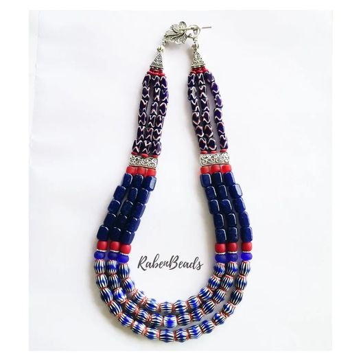 RB 3 Layered Chevron Beads Necklace