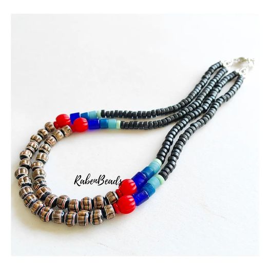 Indonesian Beads Double Layered Necklace