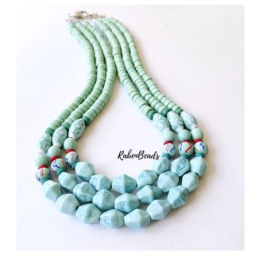 RB Pastel Mint Green Indonesian Necklace