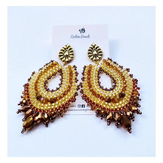 RB Gold Bronze Statement Earrings