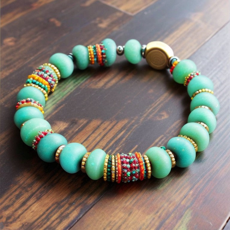 Green Theme Beads Bracelet