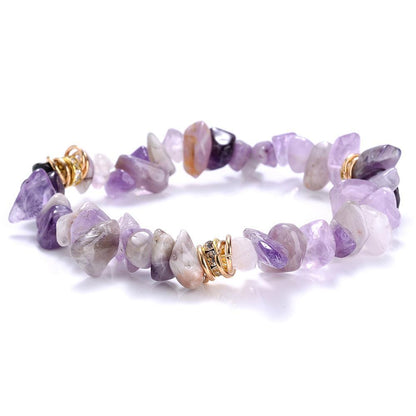 Irregular Natural Stone Crystal Beads Stretch Bracelet