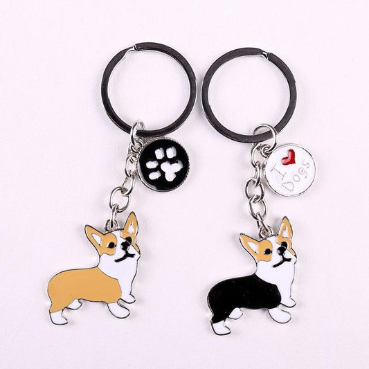 Multicolour Pet Dog Painted Zinc Alloy Keychain