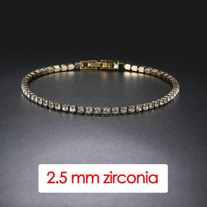 Hiphop Tennis Zirconia Mens Crystal Bracelet