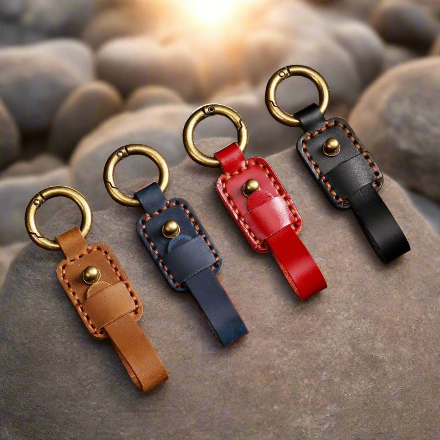 Genuine Leather Cars Keychain