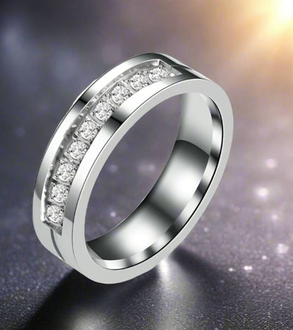 Stainless steel Zircon Ring