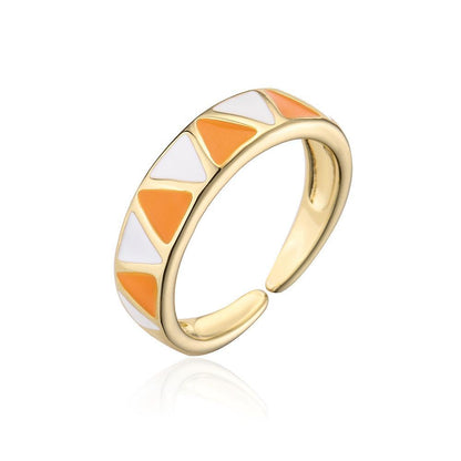 Personalized Color Oil Dripping Geometric Opening Ring