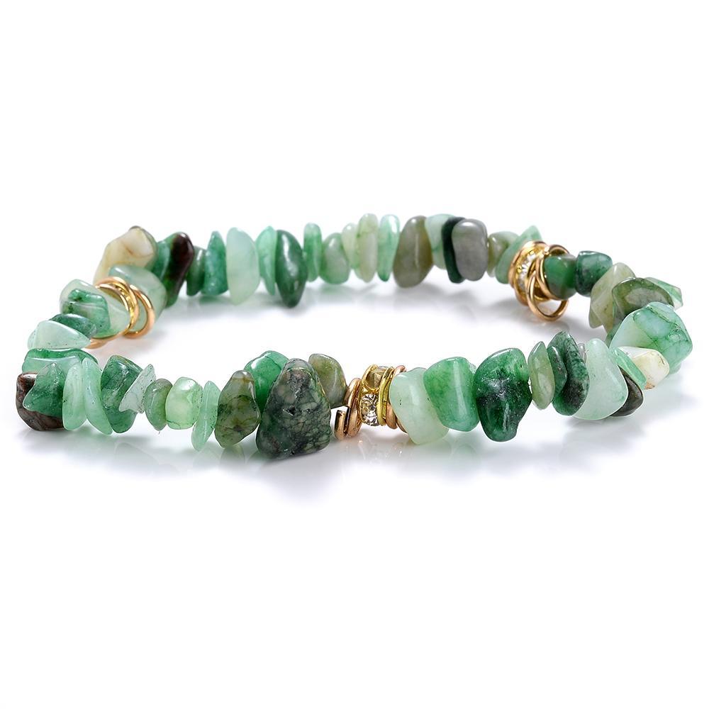 Irregular Natural Stone Crystal Beads Stretch Bracelet