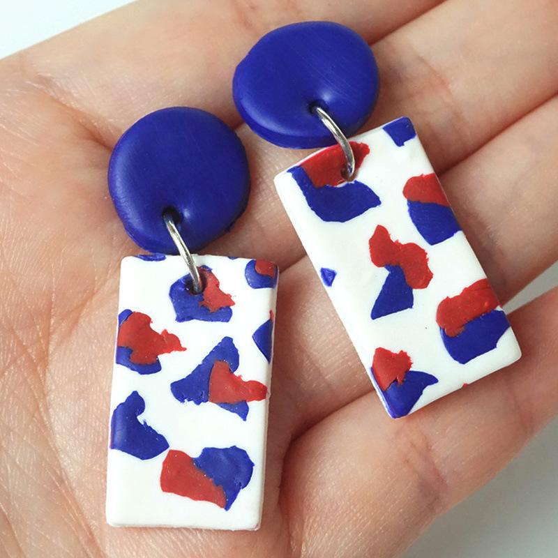 Peach Heart Flag colour Matching Unique Clay Earrings