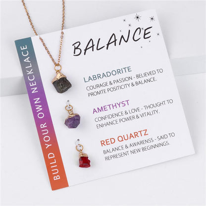 Irregular Mineral Stone Charm Necklace