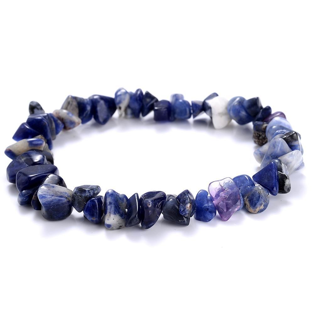 Irregular Natural Stone Crystal Beads Stretch Bracelet