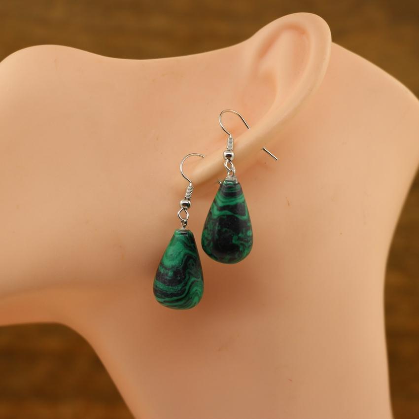 Natural Stone Quartz Tear Water Drop Hook Earring