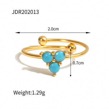 Retro Irregular Gems Do Not Fade Stainless Steel Open Ring