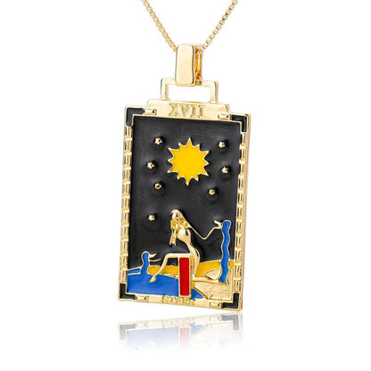 Square Tarot Cards Necklaces for Women