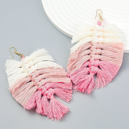 Women's Bohemian Hand Woven Color Matching Earrings