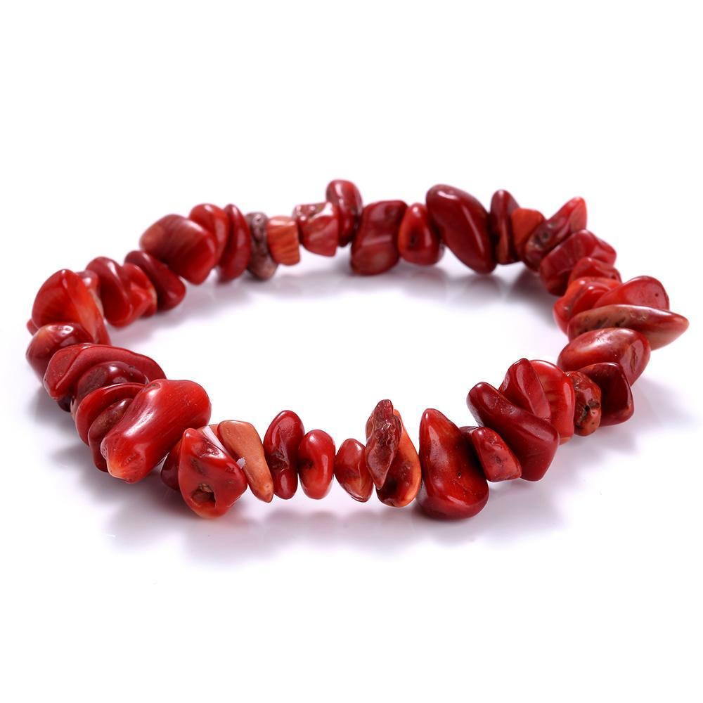 Irregular Natural Stone Crystal Beads Stretch Bracelet