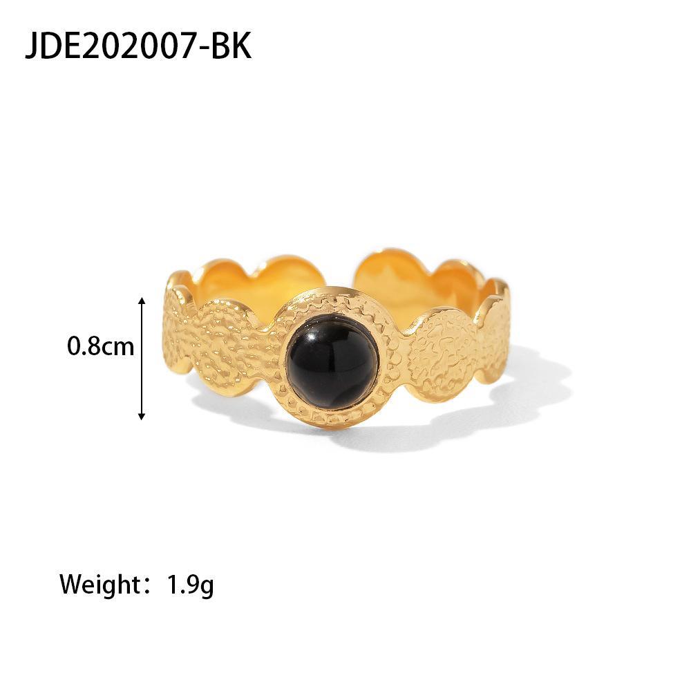 Retro Irregular Gems Do Not Fade Stainless Steel Open Ring