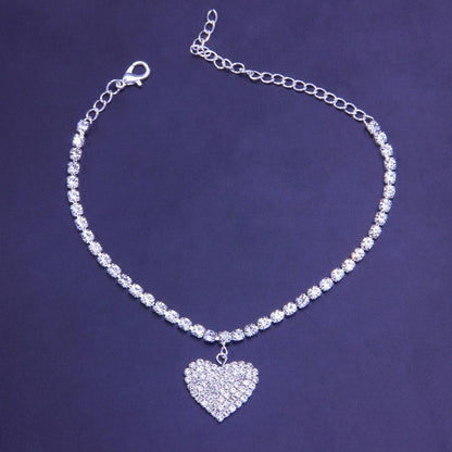 Fashion Zircon Heart Anklet