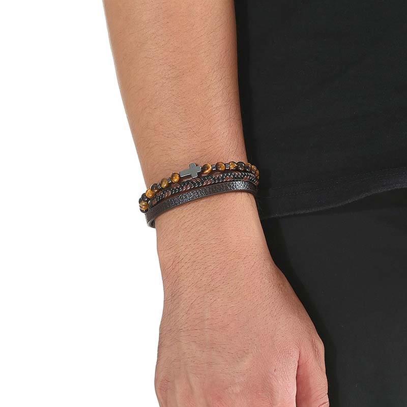 Geometric Gem Metal Patchwork Men Bracelets