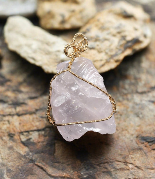 Natural Raw Irregular Stone Handmade Crystal Pendant