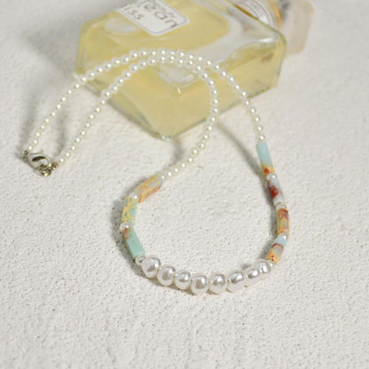 DIY Handmade Beaded Stone Necklace