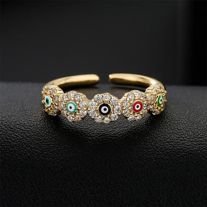 New Gold colour Zirconium Petroleum Magic Eye Ring