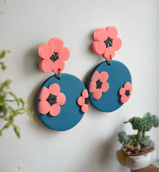 New Soft Pottery Earrings Geometric Clay Earrings