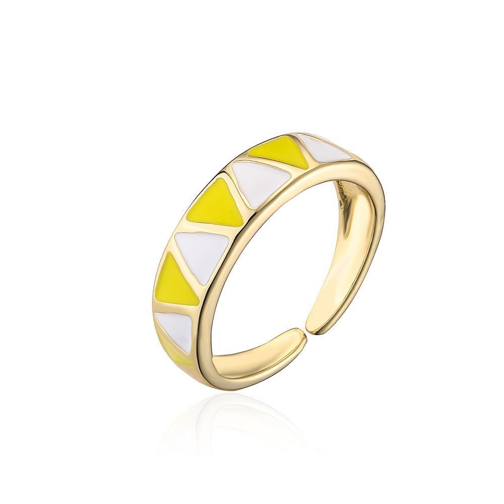 Personalized Color Oil Dripping Geometric Opening Ring