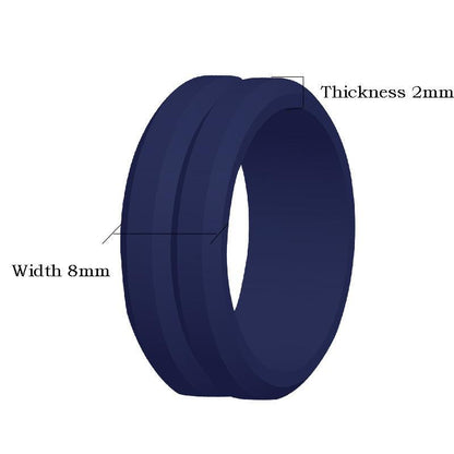 V Groove Beveled Men's Silicone Ring