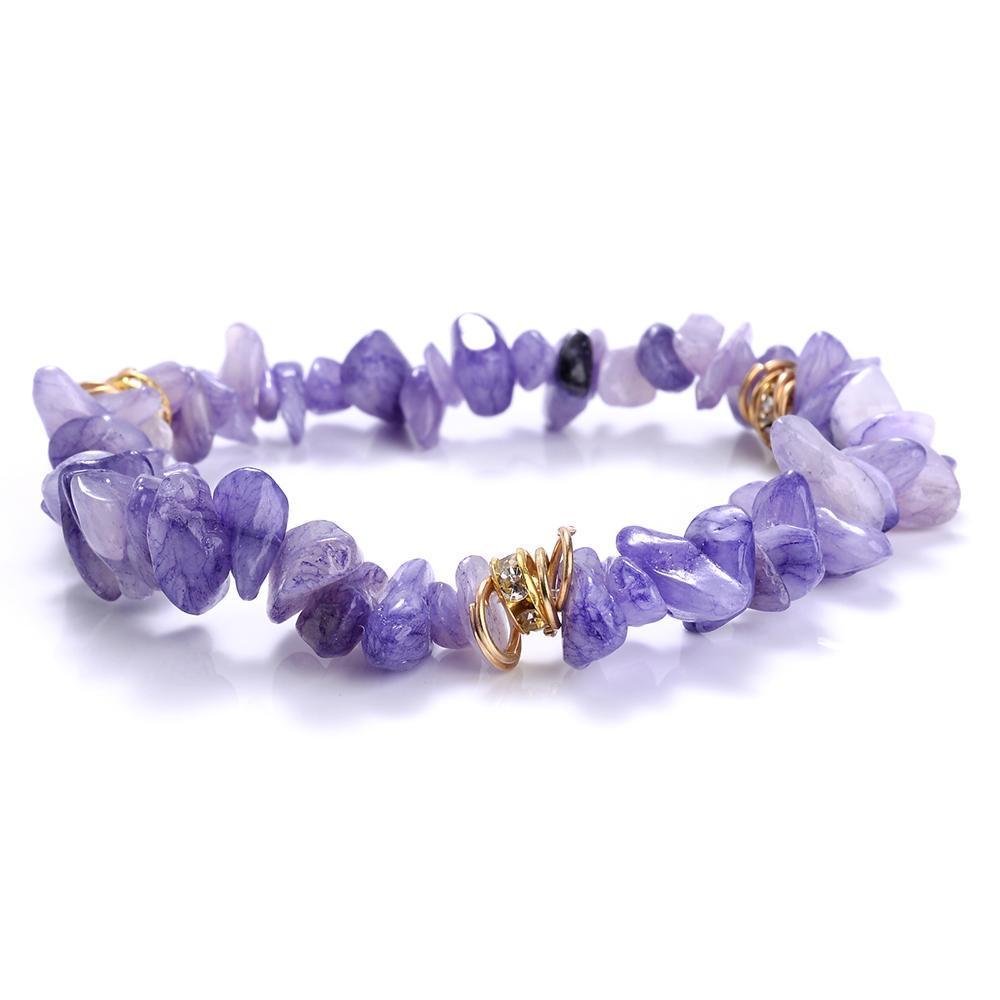 Irregular Natural Stone Crystal Beads Stretch Bracelet