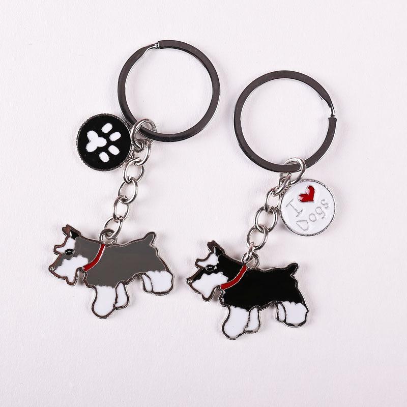 Multicolour Pet Dog Painted Zinc Alloy Keychain