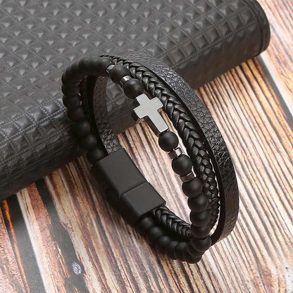 Geometric Gem Metal Patchwork Men Bracelets