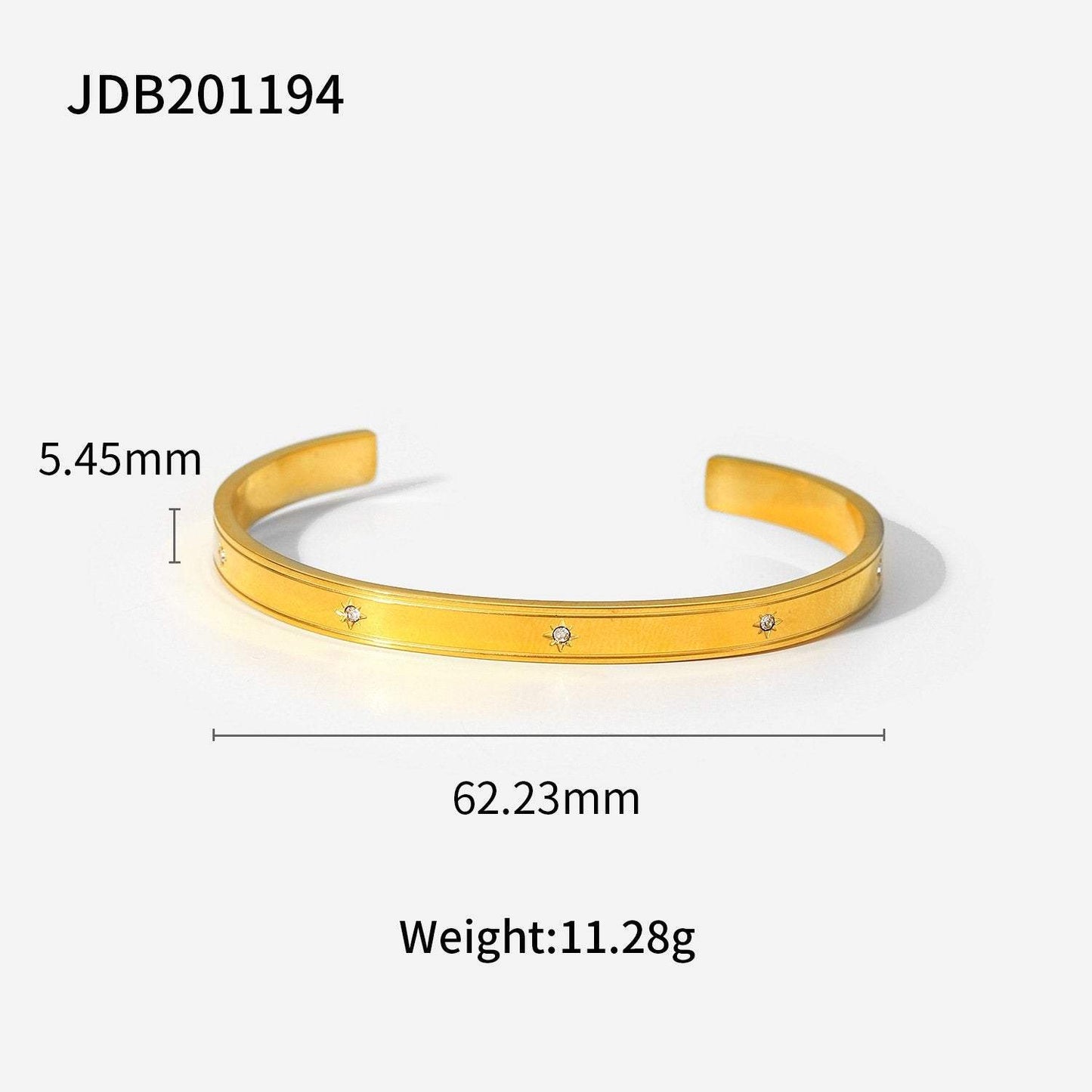 High Quality Stainless Steel Open Gold Bracelet