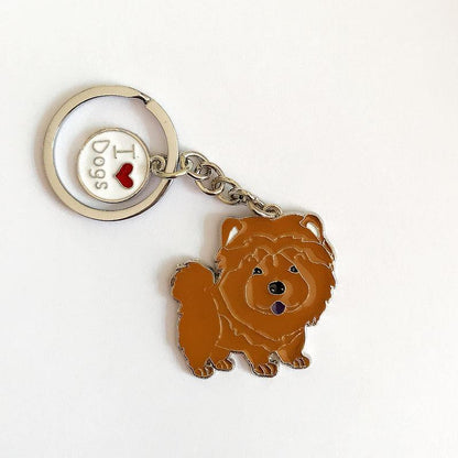 Pet Dog Painted Zinc Alloy Keychain