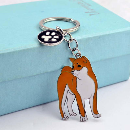 Pet Dog Painted Zinc Alloy Keychain