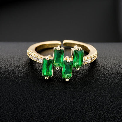 New colourful Personalized Zircon Geometric Split Ring