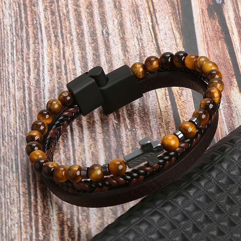 Geometric Gem Metal Patchwork Men Bracelets