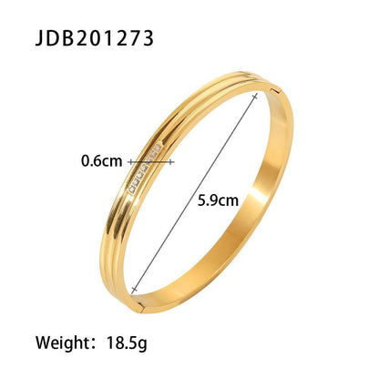 High Quality Stainless Steel Open Gold Bracelet