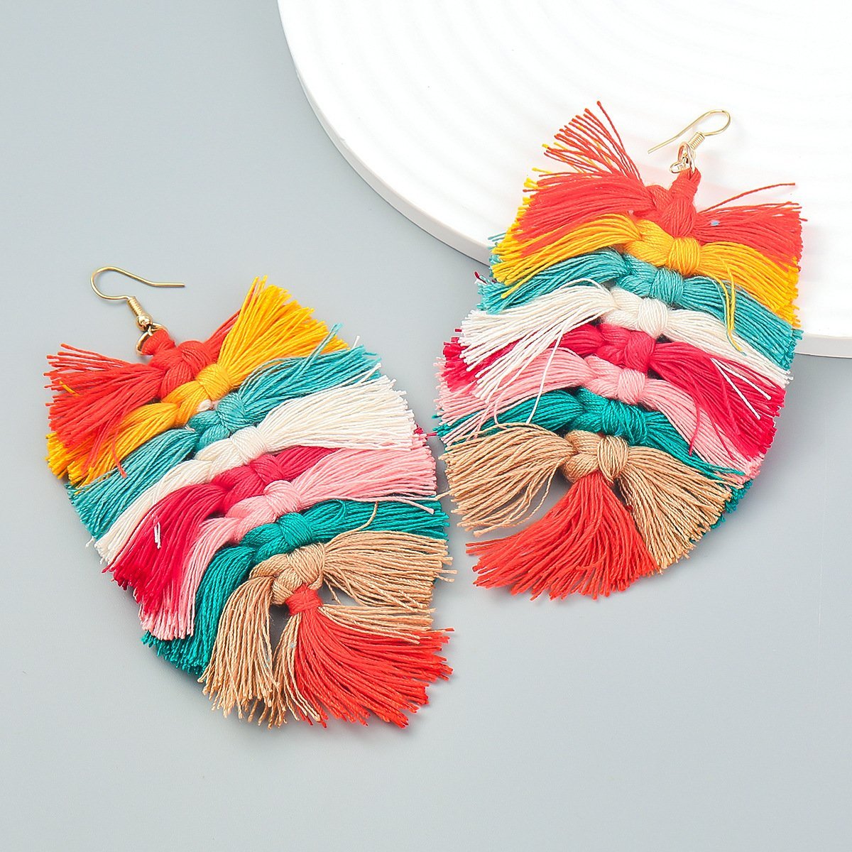 Women's Bohemian Hand Woven Color Matching Earrings