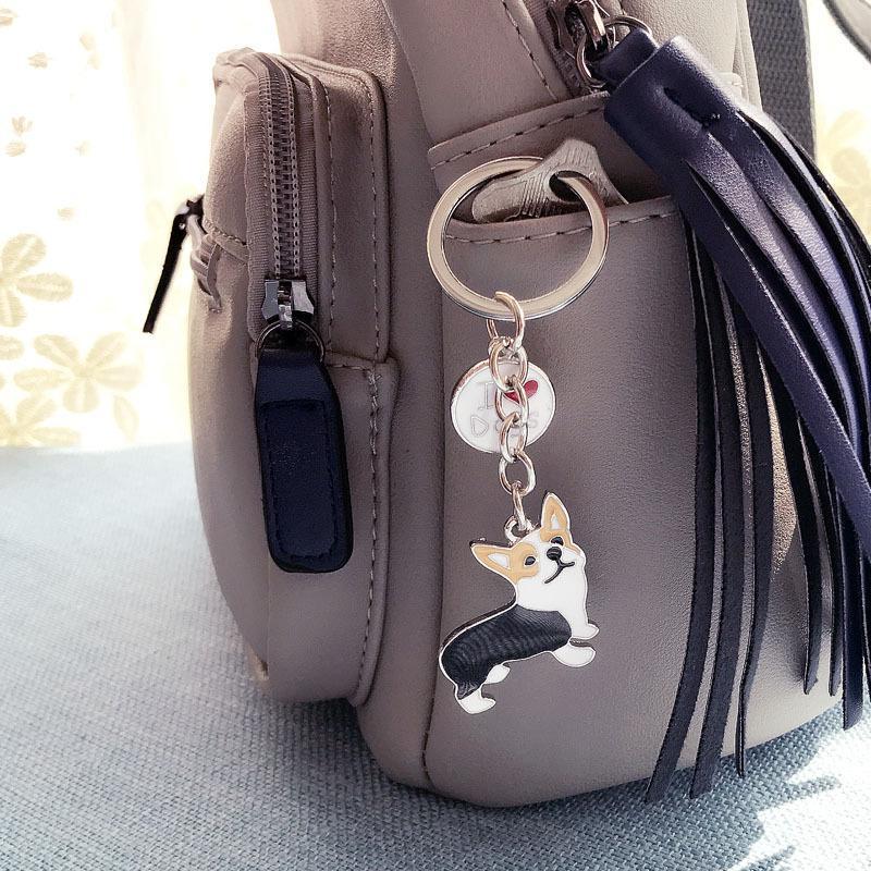 Pet Dog Painted Zinc Alloy Keychain