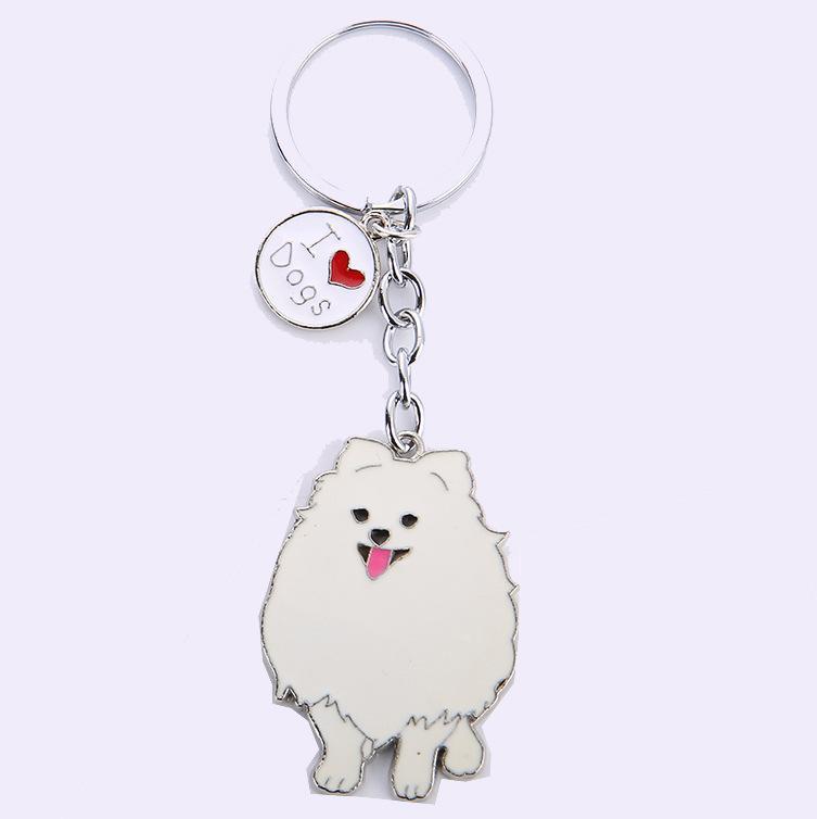 Multicolour Pet Dog Painted Zinc Alloy Keychain