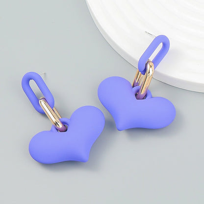 Fashion Simple Pure Color Haze Blue Stud Earrings