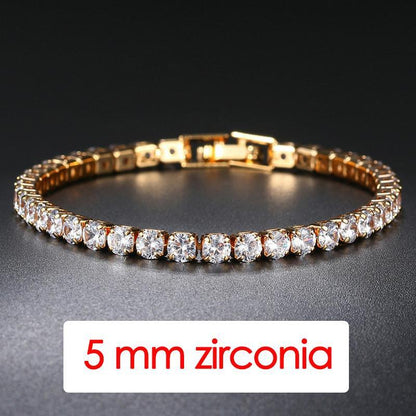 Hiphop Tennis Zirconia Mens Crystal Bracelet