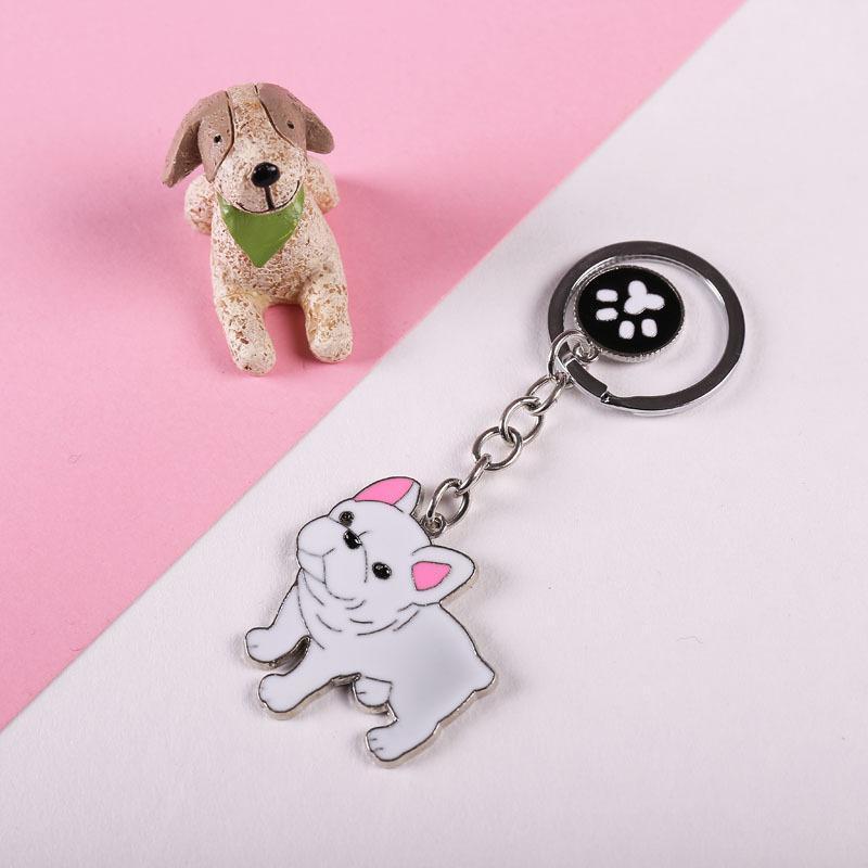 Pet Dog Painted Zinc Alloy Keychain