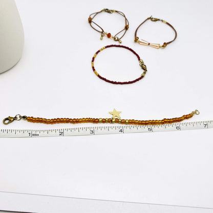 Handmade Beaded Star Pendant Bracelet 4pcs/Set