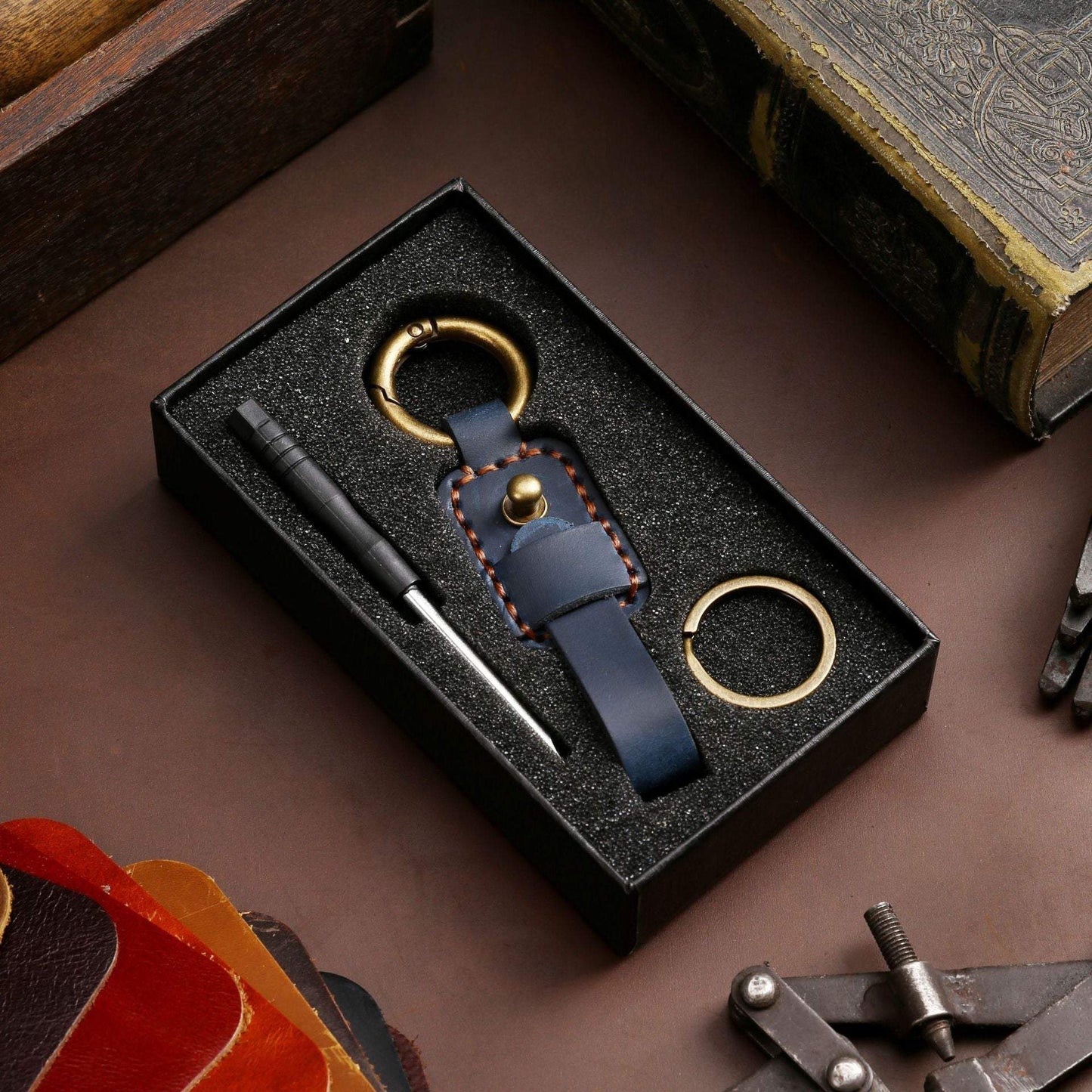 Genuine Leather Cars Keychain