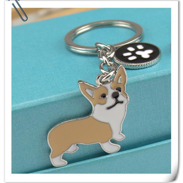 Pet Dog Painted Zinc Alloy Keychain