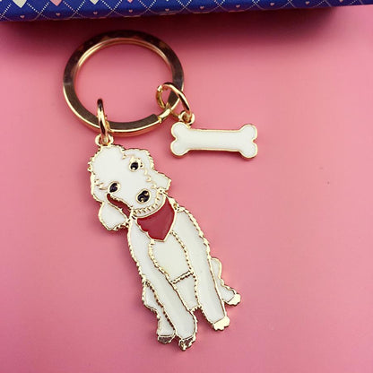 Pet Dog Painted Zinc Alloy Keychain