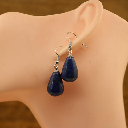 Natural Stone Quartz Tear Water Drop Hook Earring