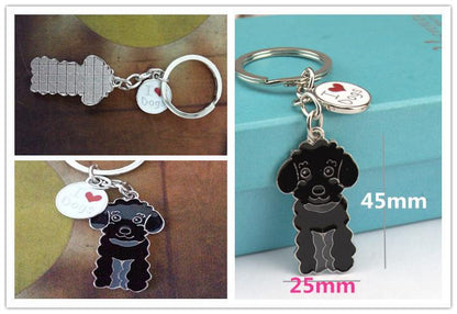 Multicolour Pet Dog Painted Zinc Alloy Keychain